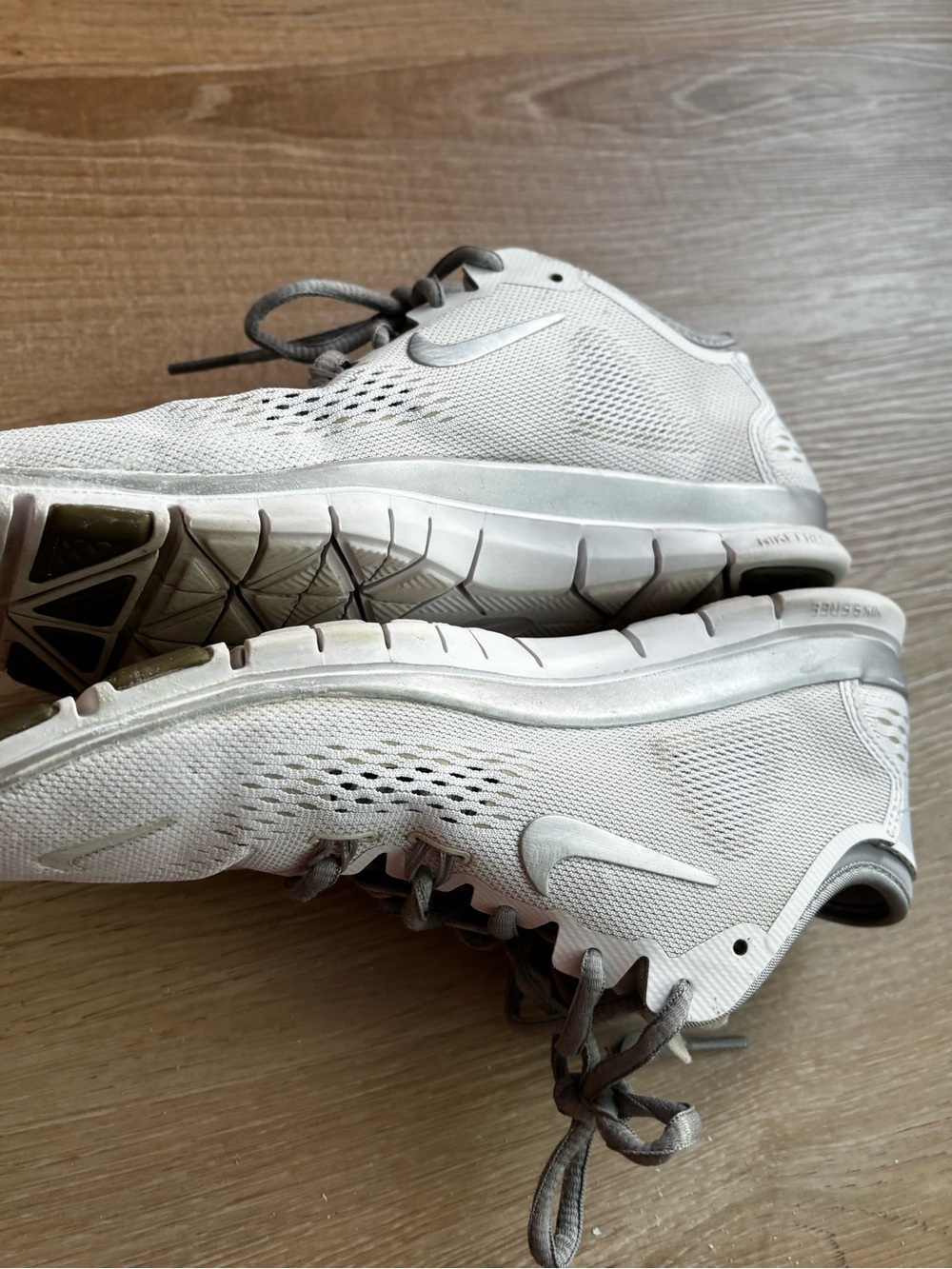 Nike Free Tri-Fit Gray and White Mesh Running Sneakers